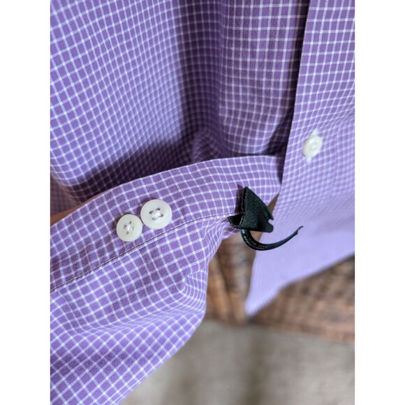 Lauren Ralph Lauren Slim Fit Non Iron Button Up Shirt Men's 15 1/2 32 33 Purple - Picture 6 of 8